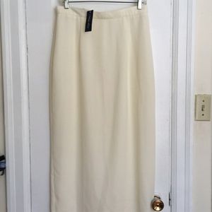 Unlined full length Ivory pencil skirt
